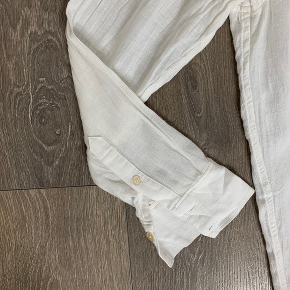Aritzia Wilfred Free Button Down Shirt Dress Tunic Linen Blend White Size XXS - Picture 4 of 7